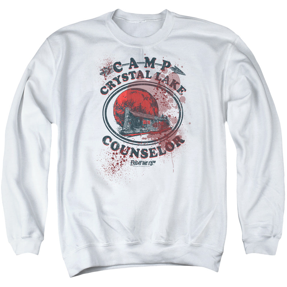 Friday The 13Th Camp Counselor Victim Mens Crewneck Sweatshirt White