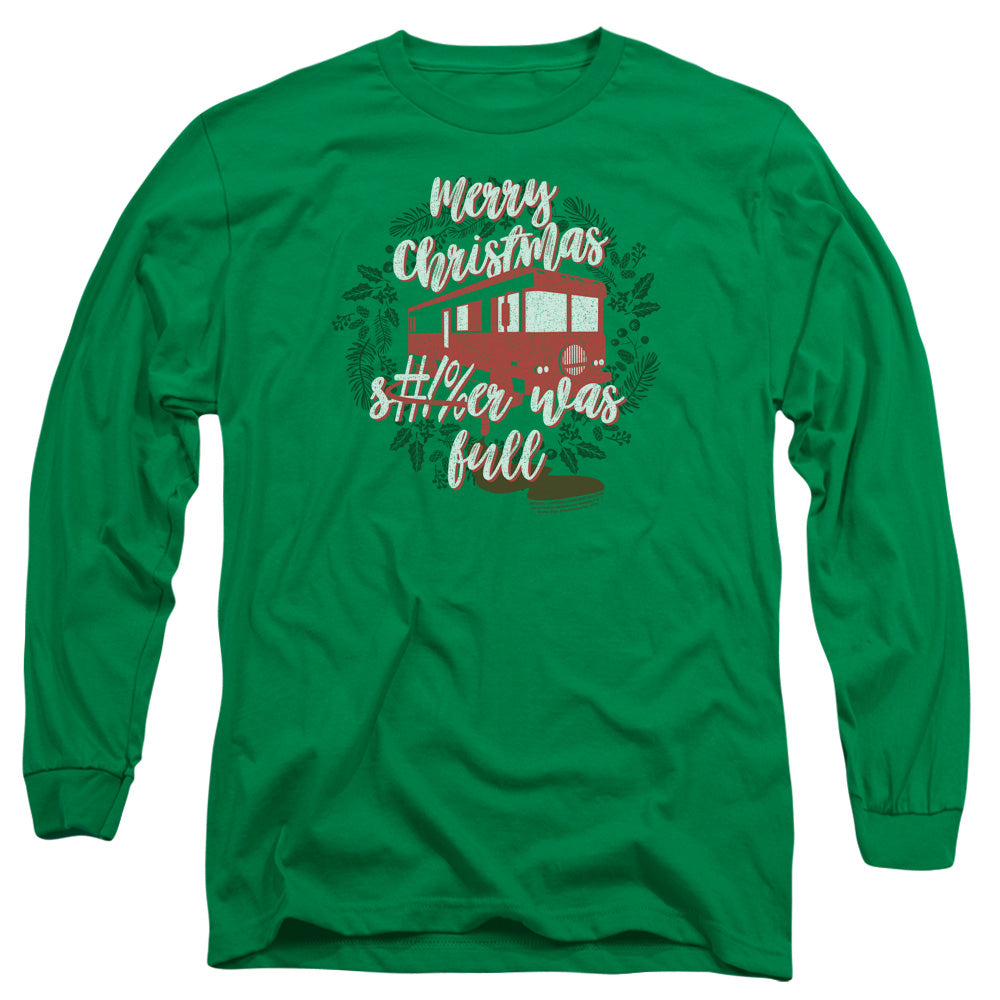 Christmas Vacation It Was Full Mens Long Sleeve Shirt Kelly Green Officially Licensed Officially Licensed