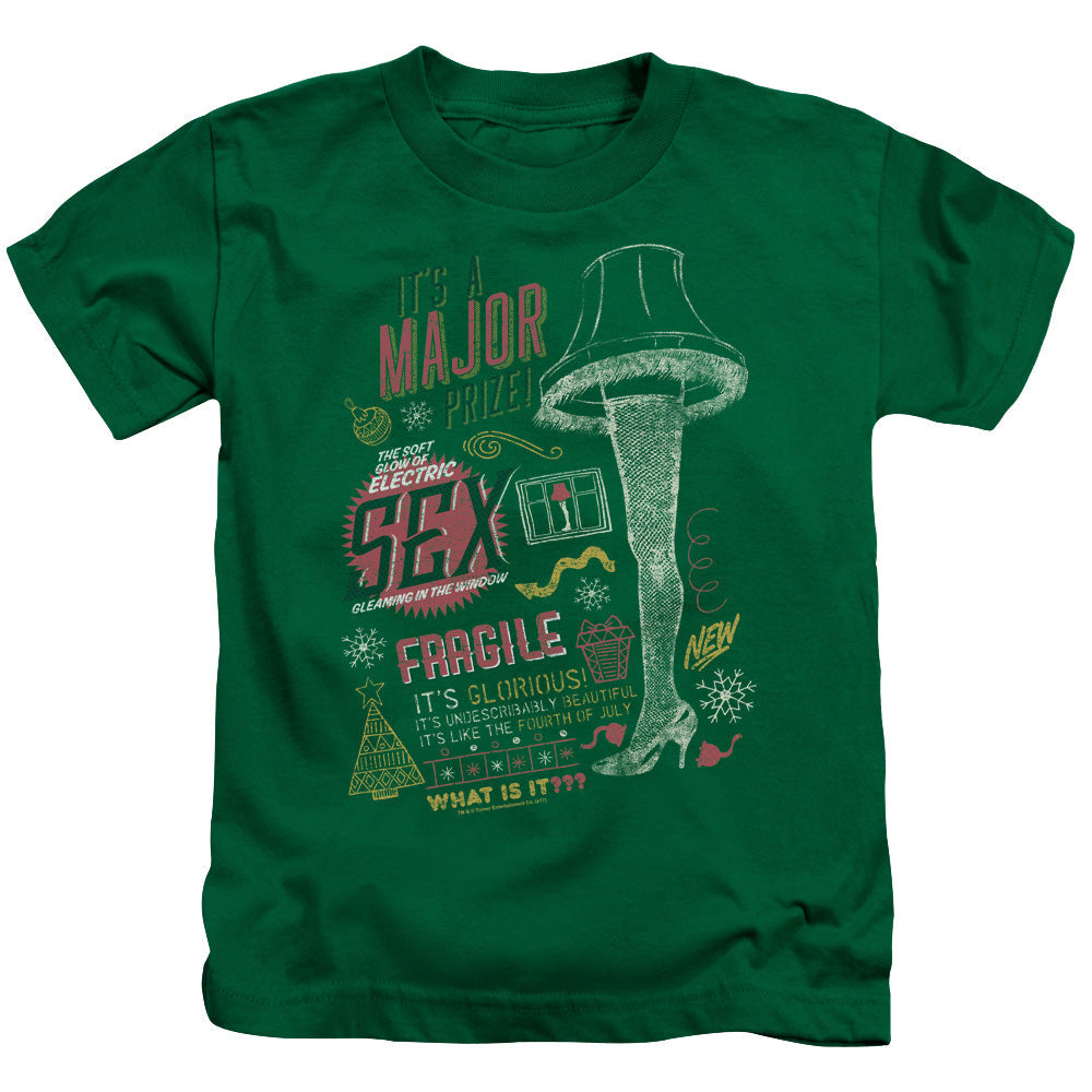 A Christmas Story Its A Major Prize Juvenile Kids Youth T Shirt Kelly Green Officially Licensed