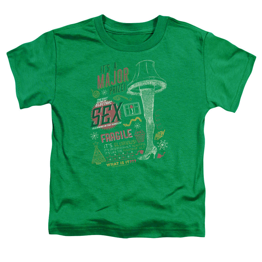 A Christmas Story Its A Major Prize Toddler Kids Youth T Shirt Kelly Green Officially Licensed