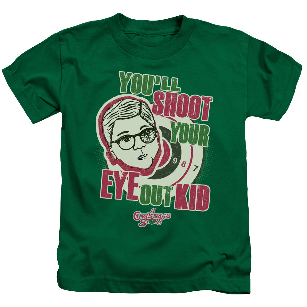 A Christmas Story You'll Shoot Your Eye Out Juvenile Kids Youth T Shirt Kelly Green Officially Licensed