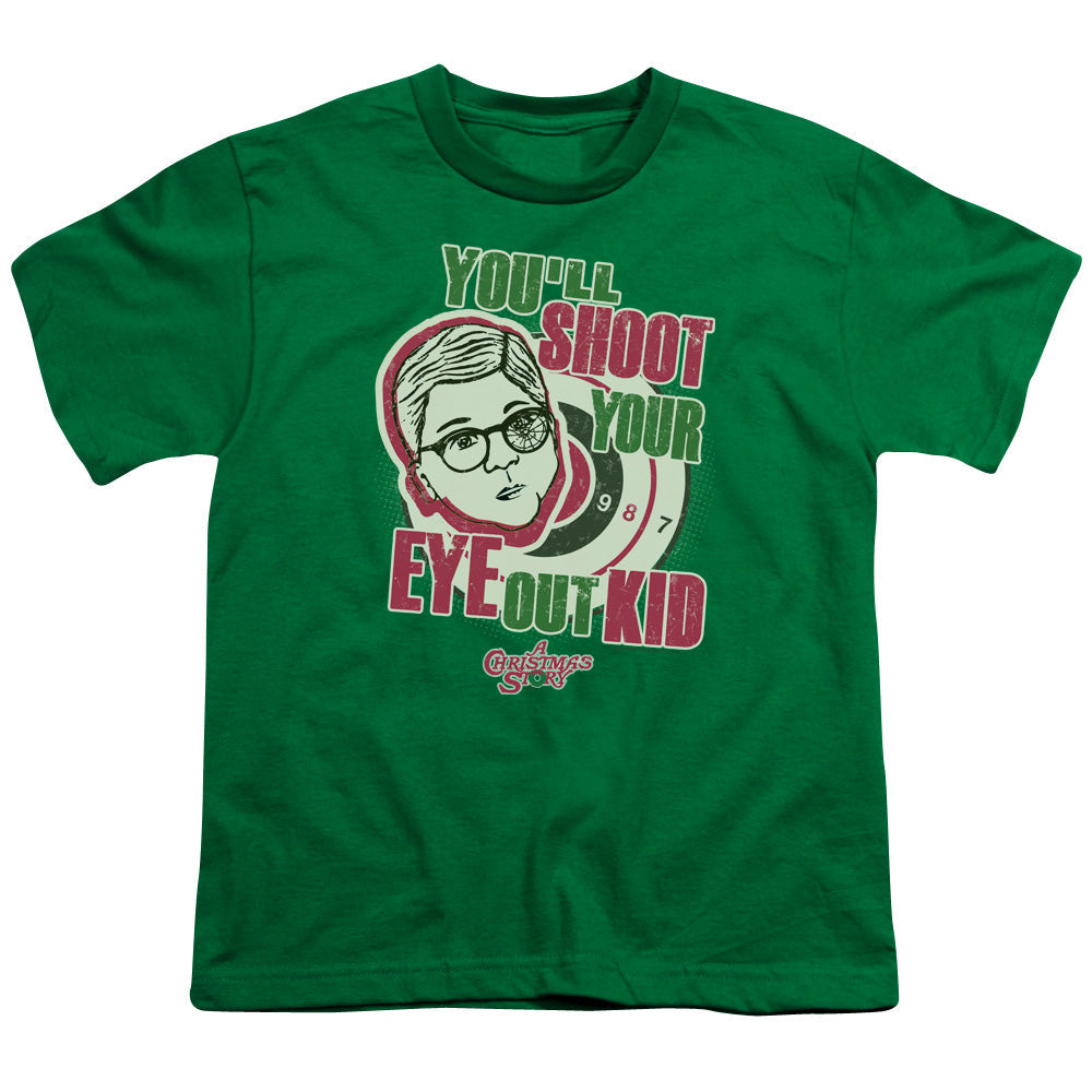A Christmas Story You'll Shoot Your Eye Out Kids Youth T Shirt Kelly Green Officially Licensed