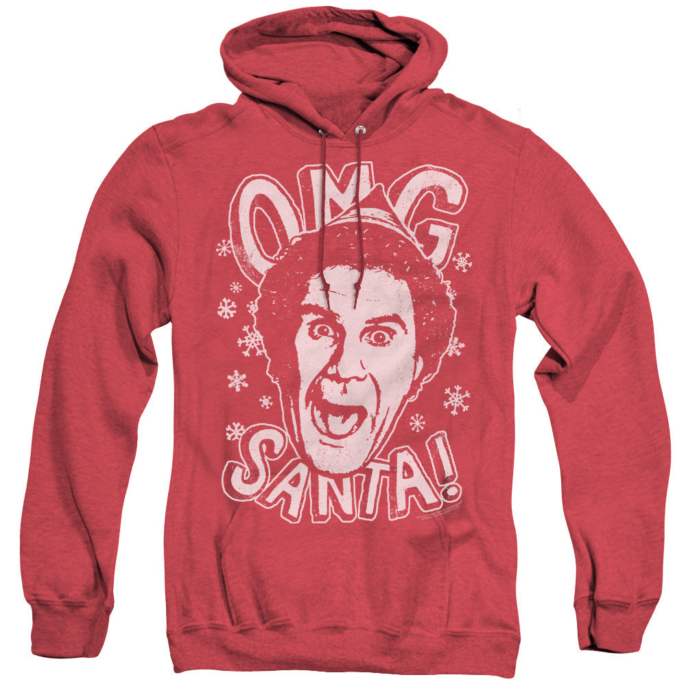 Elf Omg Santa Heather Mens Hoodie Red Officially Licensed