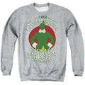 Elf Cotton Headed Mens Crewneck Sweatshirt Athletic Heather