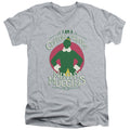 Elf Cotton Headed Mens Slim Fit V-Neck T Shirt Athletic Heather Officially Licensed