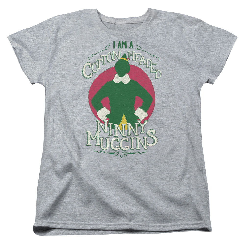 Elf Cotton Headed Womens T Shirt Athletic Heather Officially Licensed