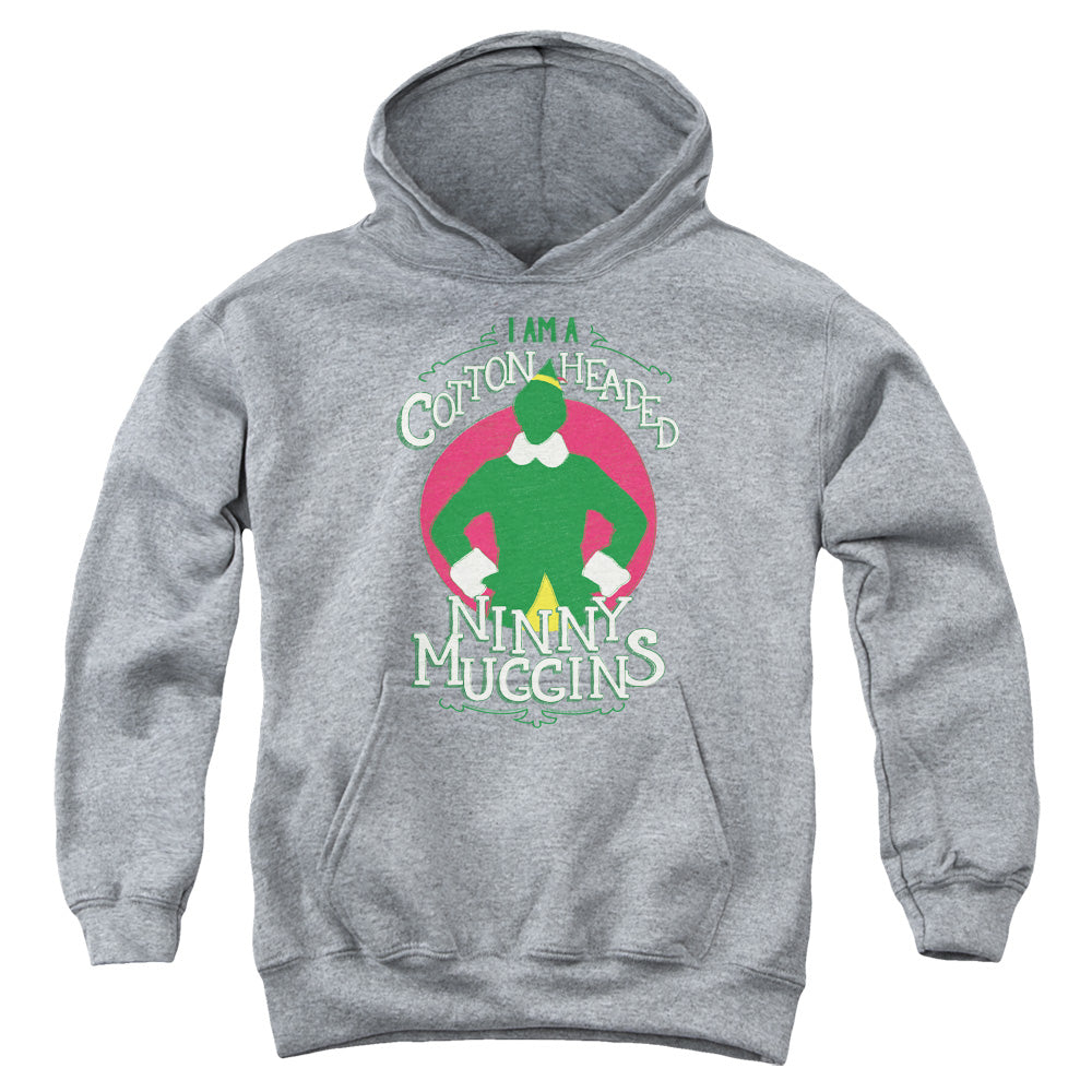 Elf Cotton Headed Kids Youth Hoodie Athletic Heather Officially Licensed