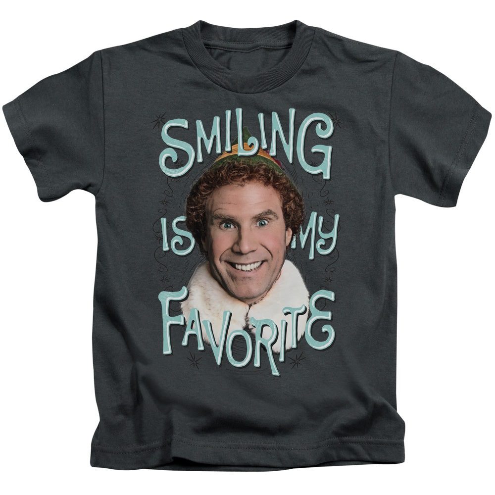 Elf Smiling Juvenile Kids Youth T Shirt Charcoal Officially Licensed