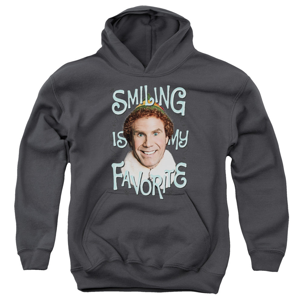 Elf Smiling Kids Youth Hoodie Charcoal Officially Licensed