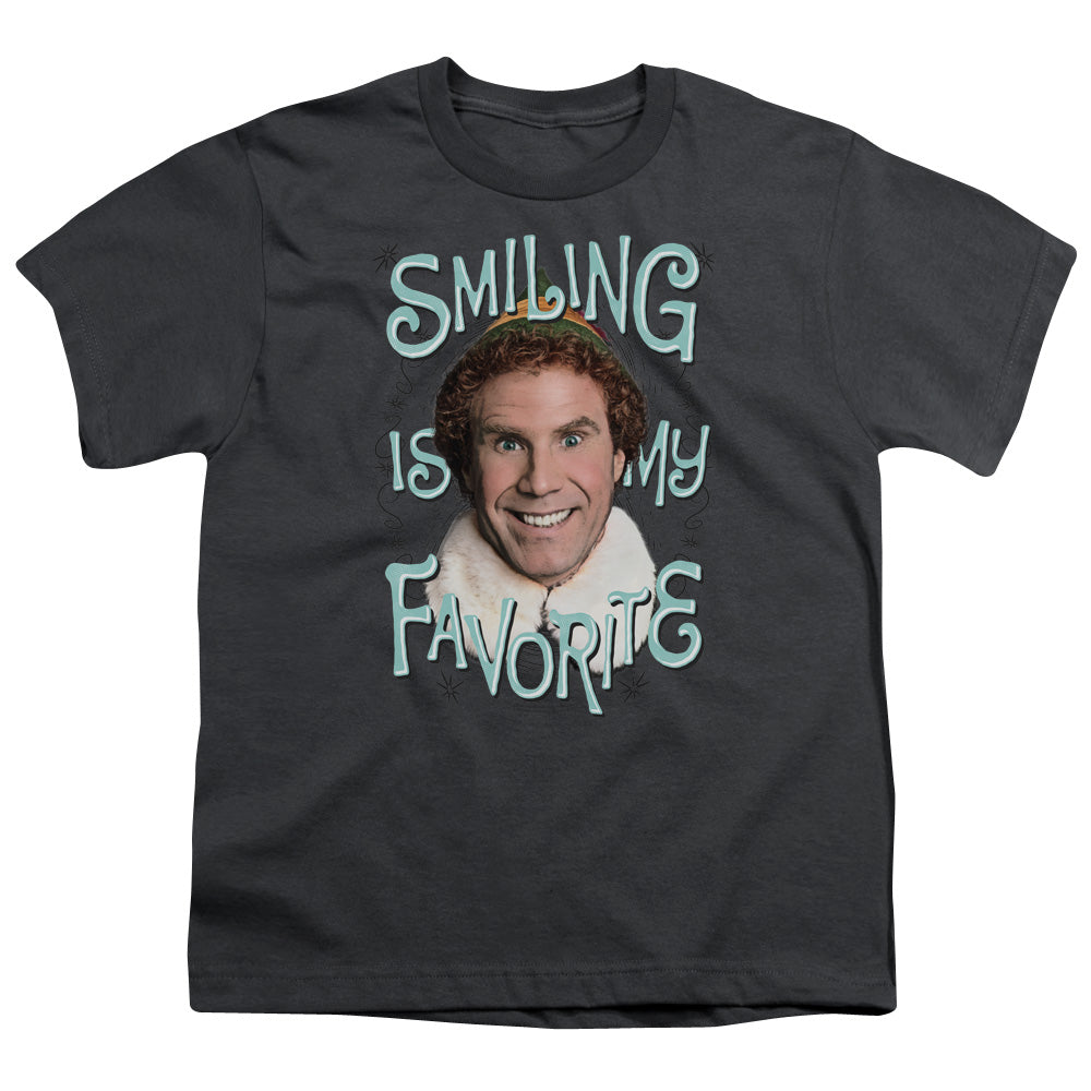 Elf Smiling Kids Youth T Shirt Charcoal Officially Licensed