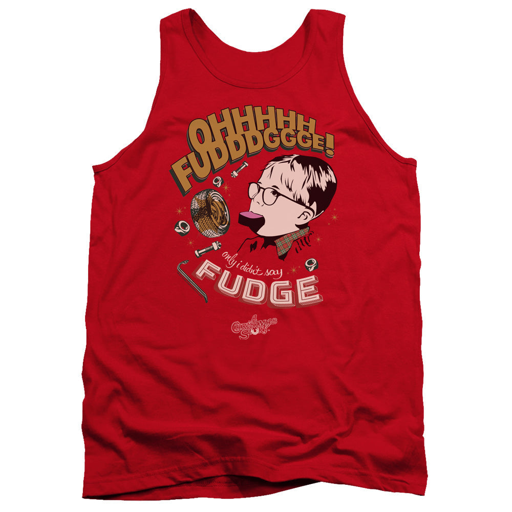 A Christmas Story Fudge Mens Tank Top Shirt Red Officially Licensed