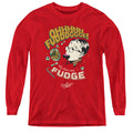A Christmas Story Fudge Long Sleeve Kids Youth T Shirt Red Officially Licensed