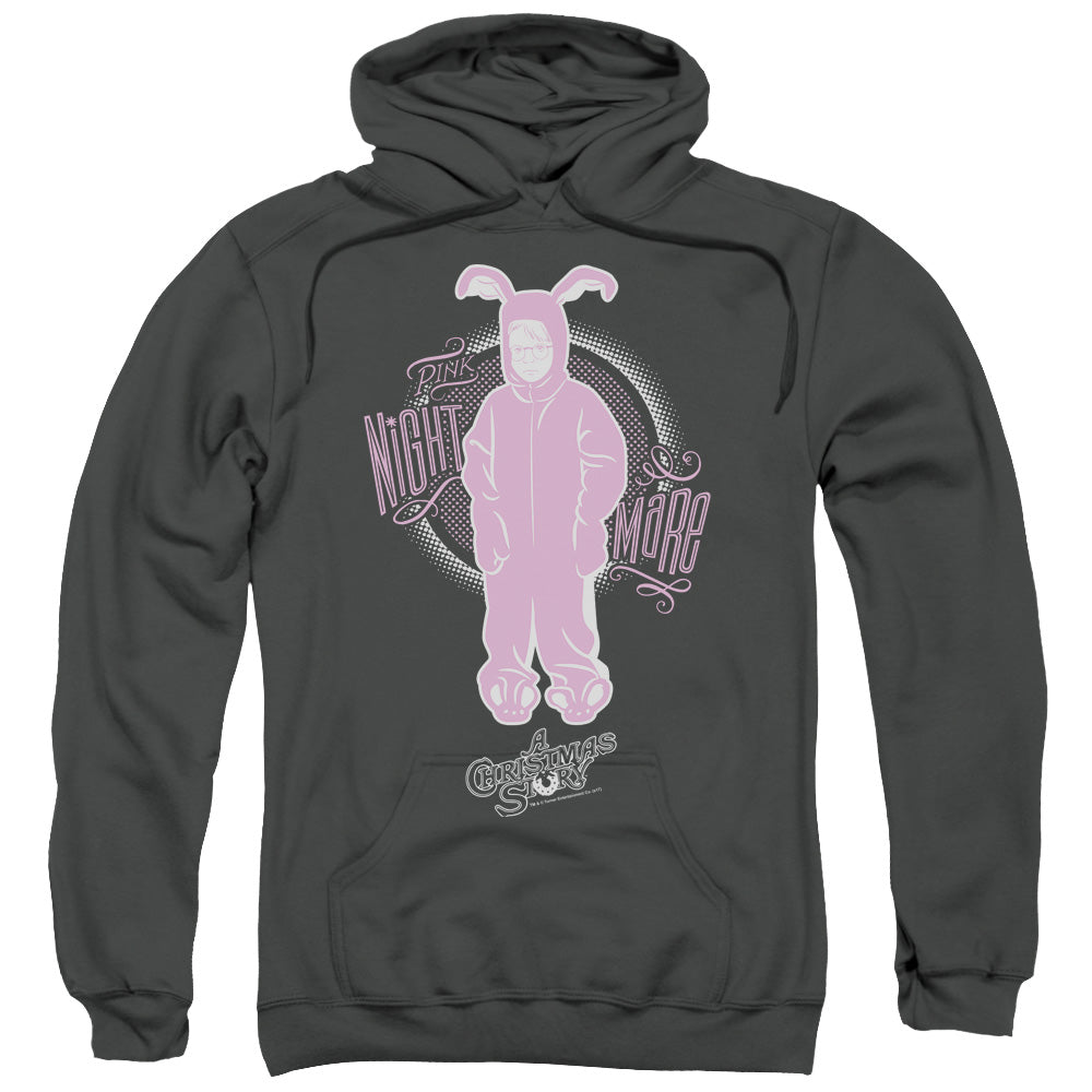 A Christmas Story Pink Nightmare Mens Hoodie Charcoal Officially Licensed
