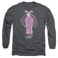 A Christmas Story Pink Nightmare Mens Long Sleeve Shirt Charcoal Officially Licensed