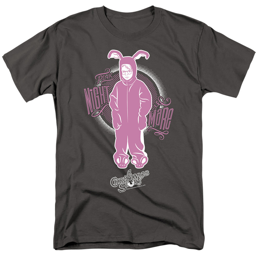A Christmas Story Pink Nightmare Mens T Shirt Charcoal Officially Licensed