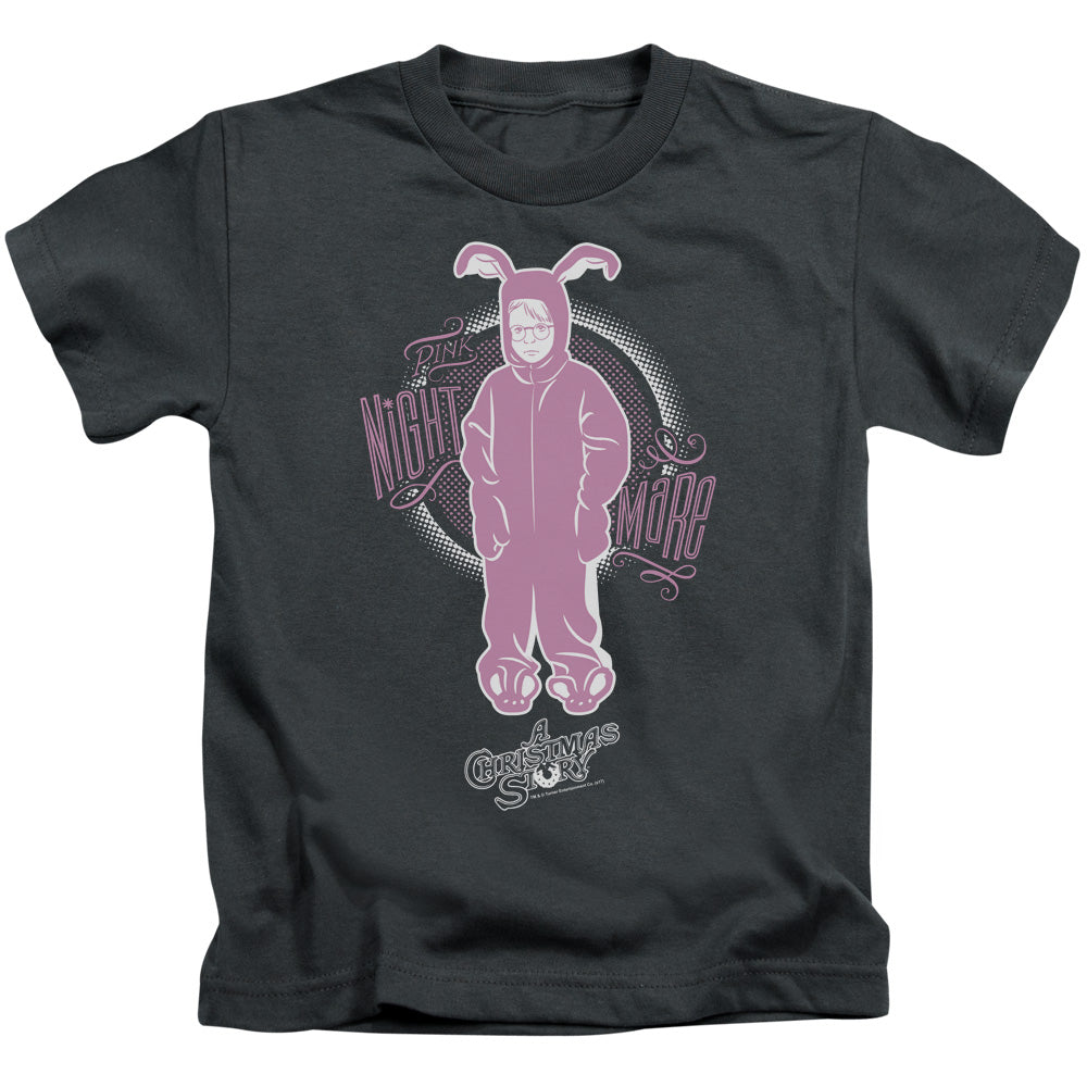 A Christmas Story Pink Nightmare Juvenile Kids Youth T Shirt Charcoal Officially Licensed