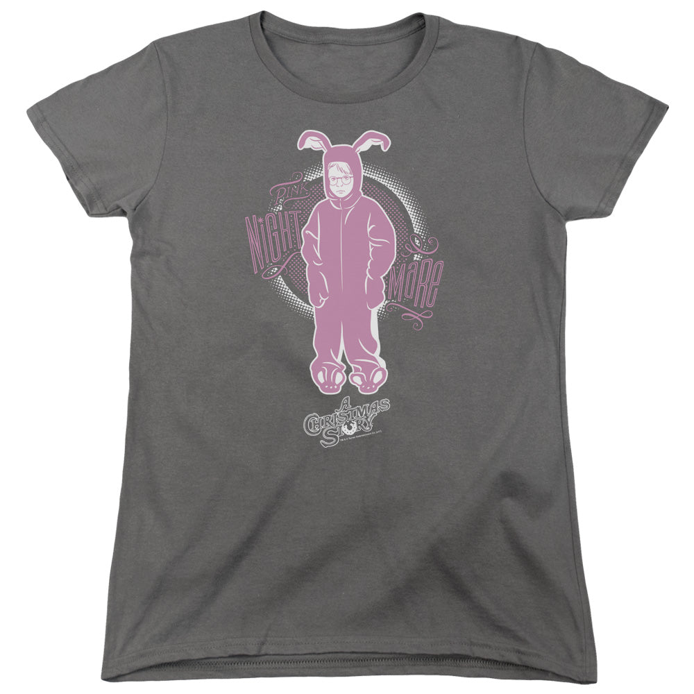 A Christmas Story Pink Nightmare Womens T Shirt Charcoal Officially Licensed