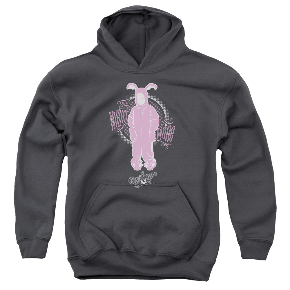 A Christmas Story Pink Nightmare Kids Youth Hoodie Charcoal Officially Licensed
