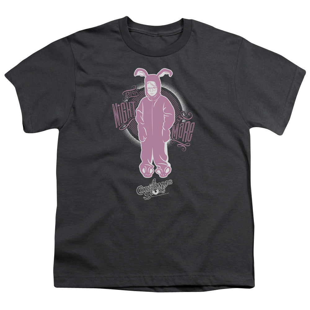 A Christmas Story Pink Nightmare Kids Youth T Shirt Charcoal Officially Licensed