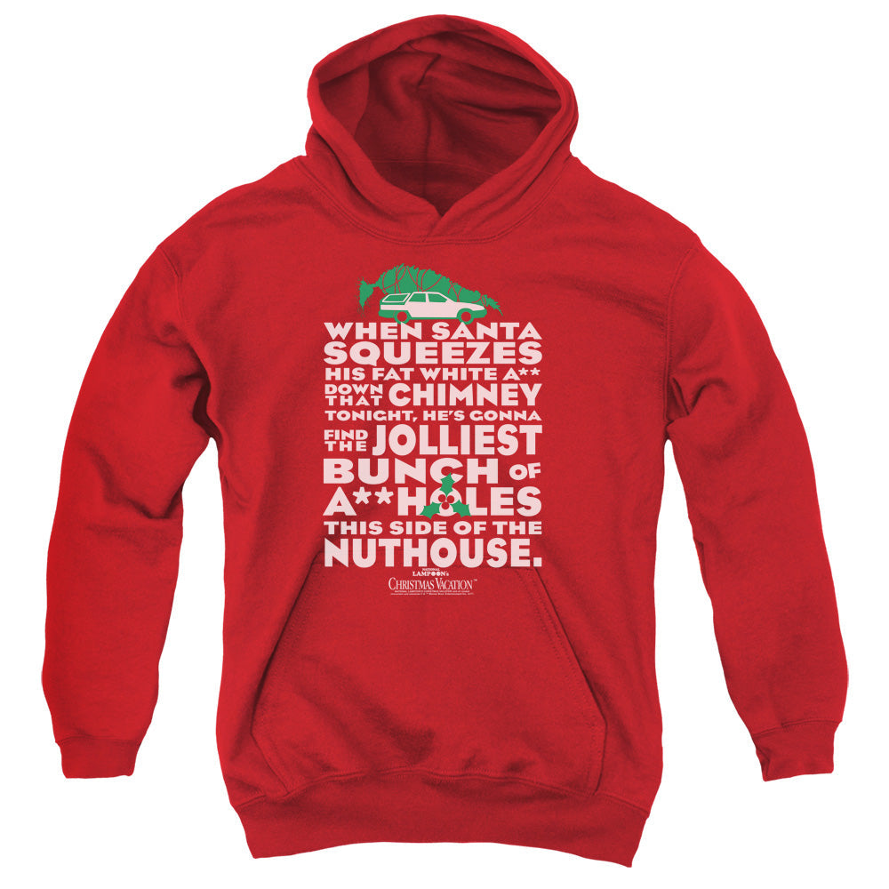 Christmas Vacation Jolliest Bunch Kids Youth Hoodie Red Officially Licensed