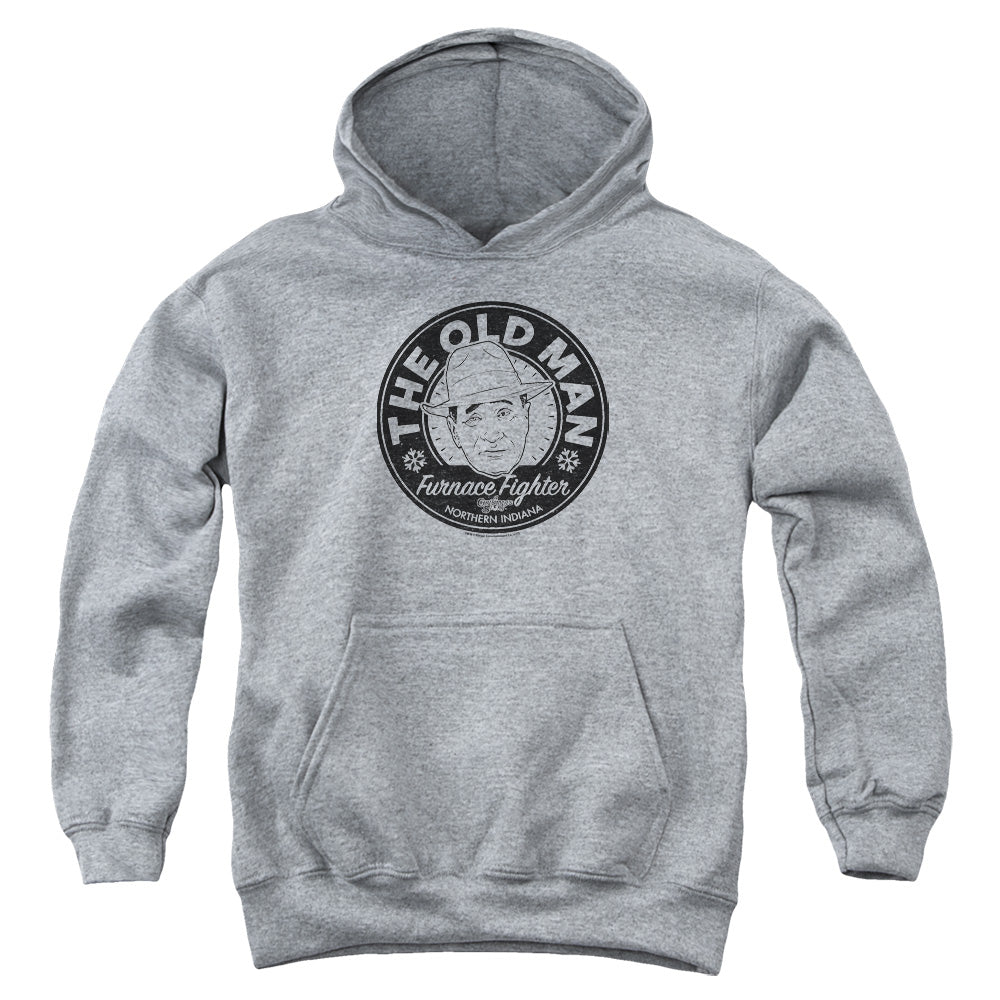 A Christmas Story The Old Man Kids Youth Hoodie Athletic Heather Officially Licensed