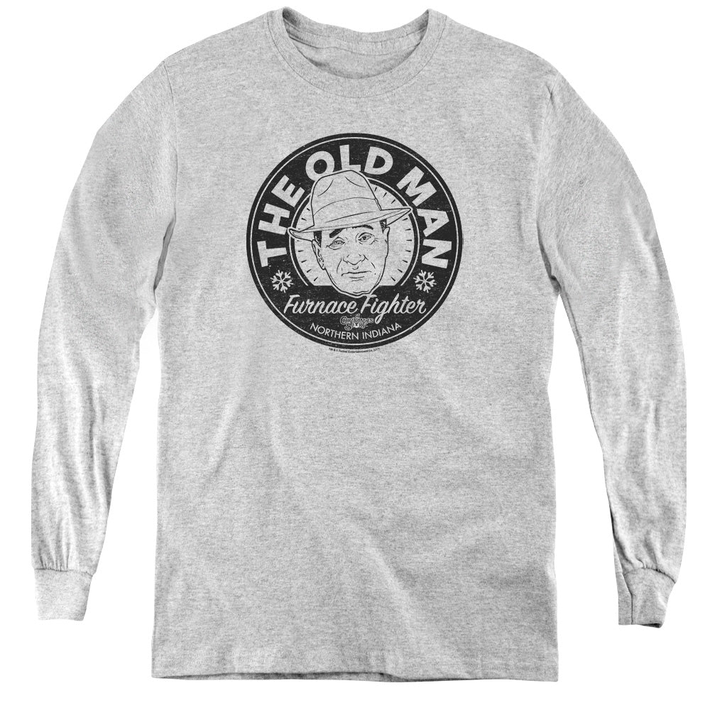A Christmas Story The Old Man Long Sleeve Kids Youth T Shirt Athletic Heather Officially Licensed
