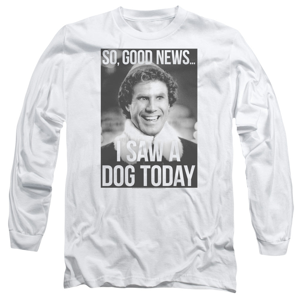 Elf Must Love Dogs Mens Long Sleeve Shirt White Officially Licensed Officially Licensed