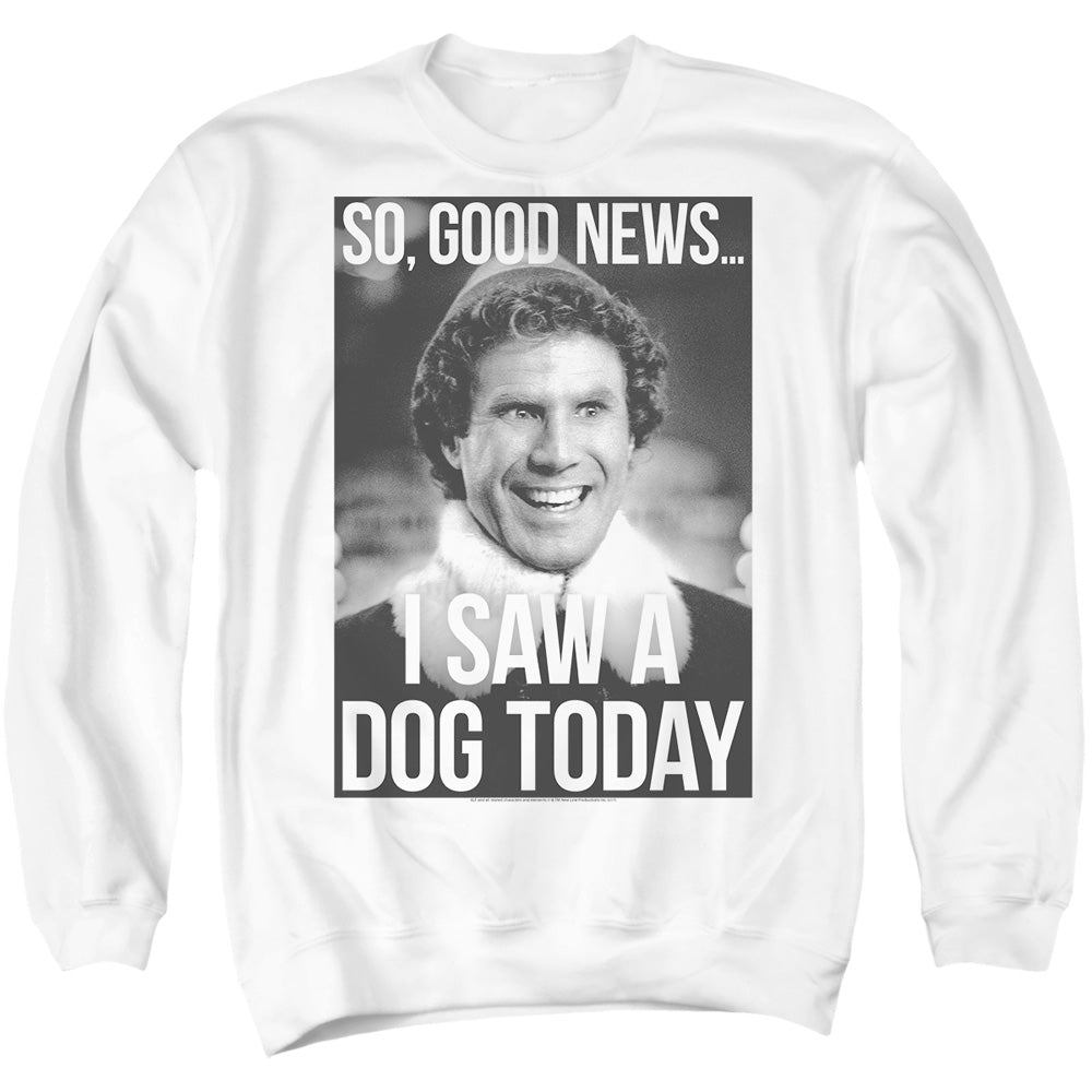 Elf Must Love Dogs Mens Crewneck Sweatshirt White
