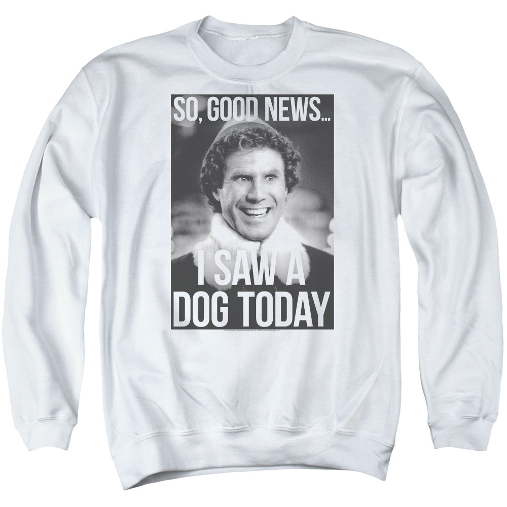 Elf Must Love Dogs Mens Crewneck Sweatshirt White