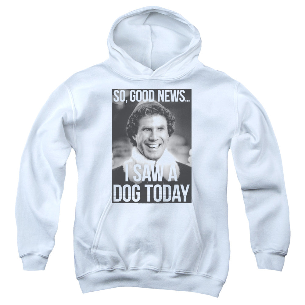 Elf Must Love Dogs Kids Youth Hoodie White Officially Licensed