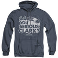 Christmas Vacation You Serious Clark Heather Mens Hoodie Navy Blue Officially Licensed