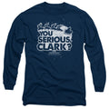 Christmas Vacation You Serious Clark Mens Long Sleeve Shirt Navy Blue Officially Licensed