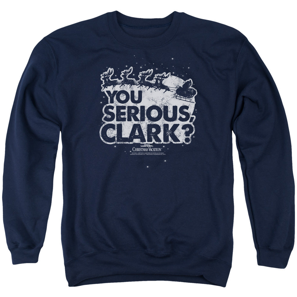Christmas Vacation You Serious Clark Mens Crewneck Sweatshirt Navy Blue Officially Licensed