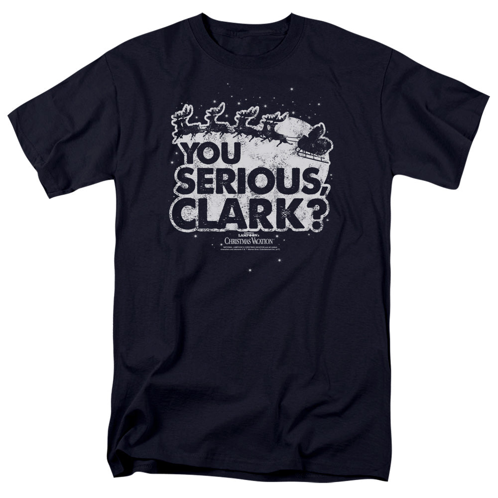 Christmas Vacation You Serious Clark Mens T Shirt Navy Blue Officially Licensed