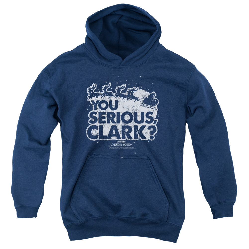 Christmas Vacation You Serious Clark Kids Youth Hoodie Navy Blue Officially Licensed