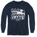 Christmas Vacation You Serious Clark Long Sleeve Kids Youth T Shirt Navy Blue Officially Licensed