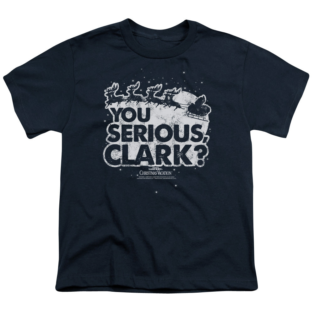 Christmas Vacation You Serious Clark Kids Youth T Shirt Navy Blue Officially Licensed