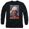 Christmas Vacation Merry Kiss Mens Long Sleeve Shirt Black Officially Licensed Officially Licensed