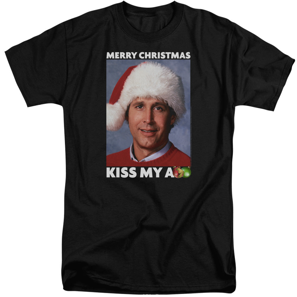 Christmas Vacation Merry Kiss Mens Tall T Shirt Black Officially Licensed