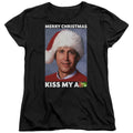 Christmas Vacation Merry Kiss Womens T Shirt Black Officially Licensed
