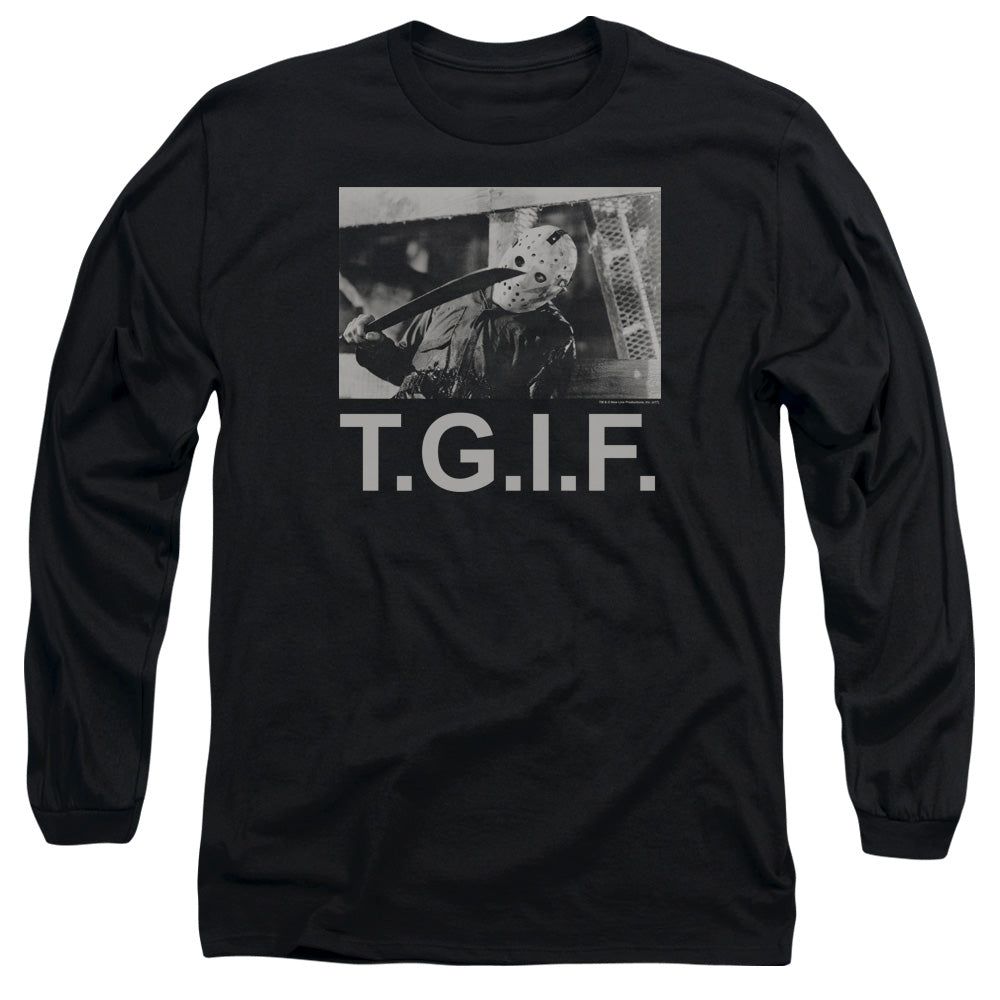 Friday The 13Th Tgif Mens Long Sleeve Shirt Black Officially Licensed Officially Licensed