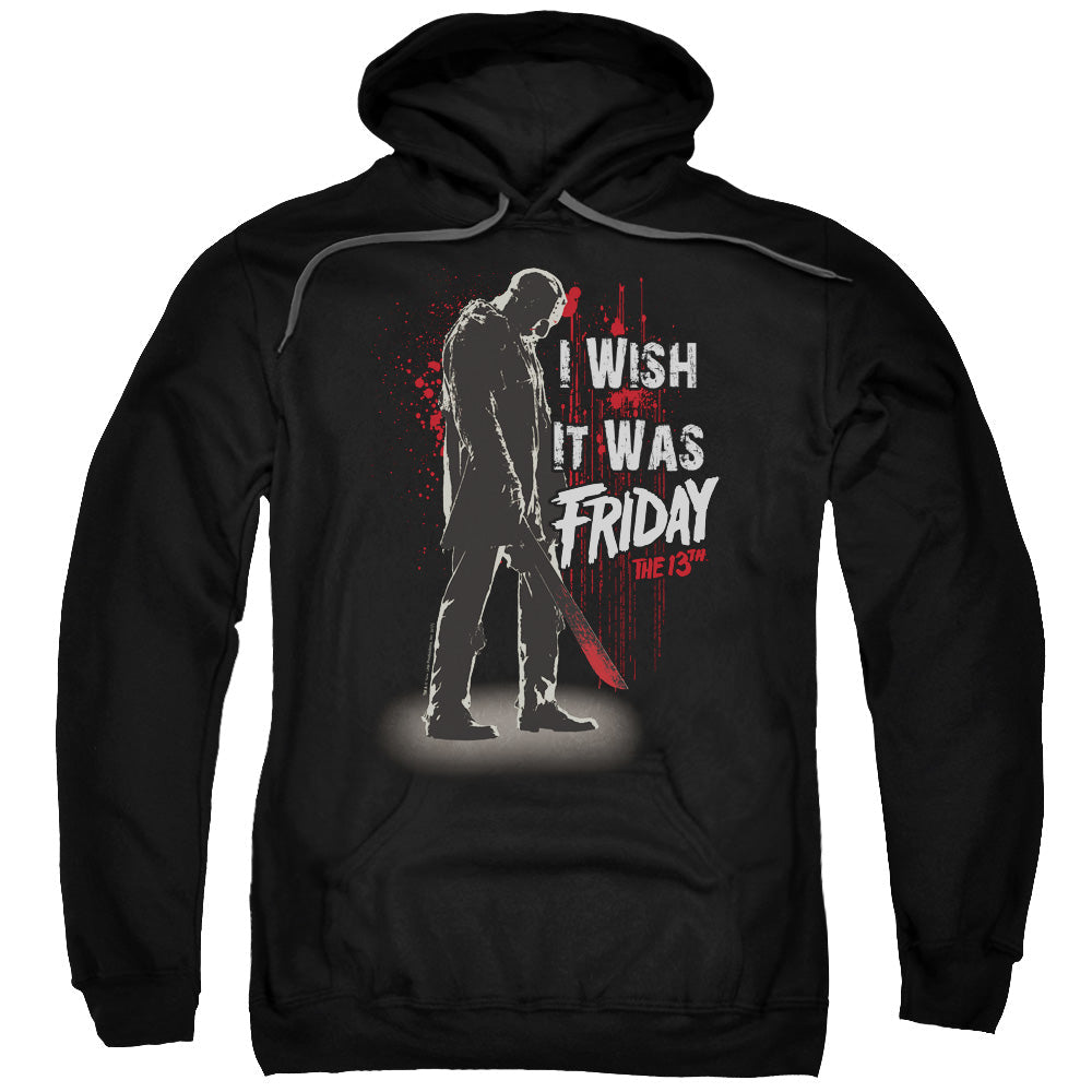 Friday The 13Th I Wish It Was Friday Mens Hoodie Black Officially Licensed