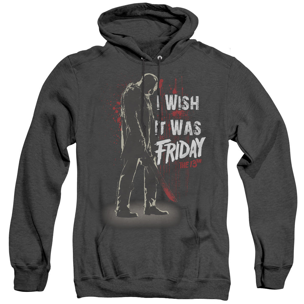 Friday The 13Th I Wish It Was Friday Heather Mens Hoodie Black Officially Licensed