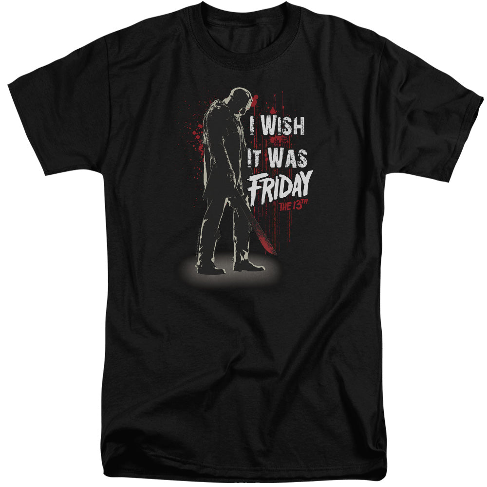 Friday The 13Th I Wish It Was Friday Mens Tall T Shirt Black Officially Licensed