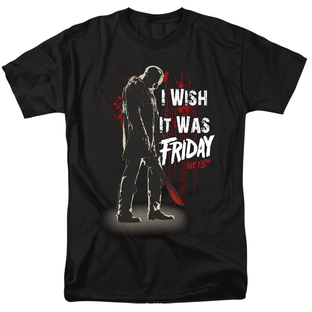Friday The 13Th I Wish It Was Friday Mens T Shirt Black Officially Licensed