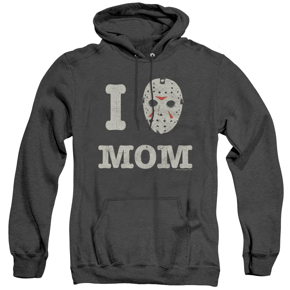 Friday The 13Th Mommas Boy Heather Mens Hoodie Black Officially Licensed