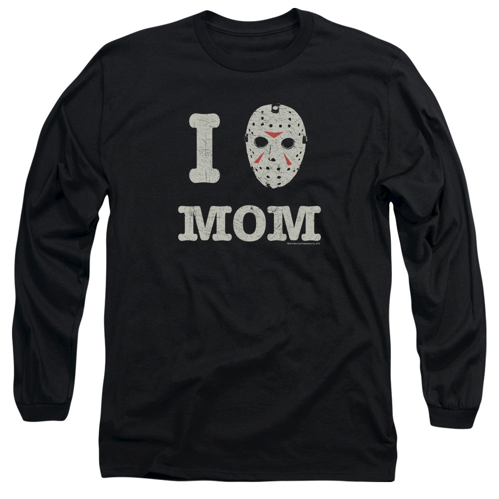 Friday The 13Th Mommas Boy Mens Long Sleeve Shirt Black Officially Licensed Officially Licensed