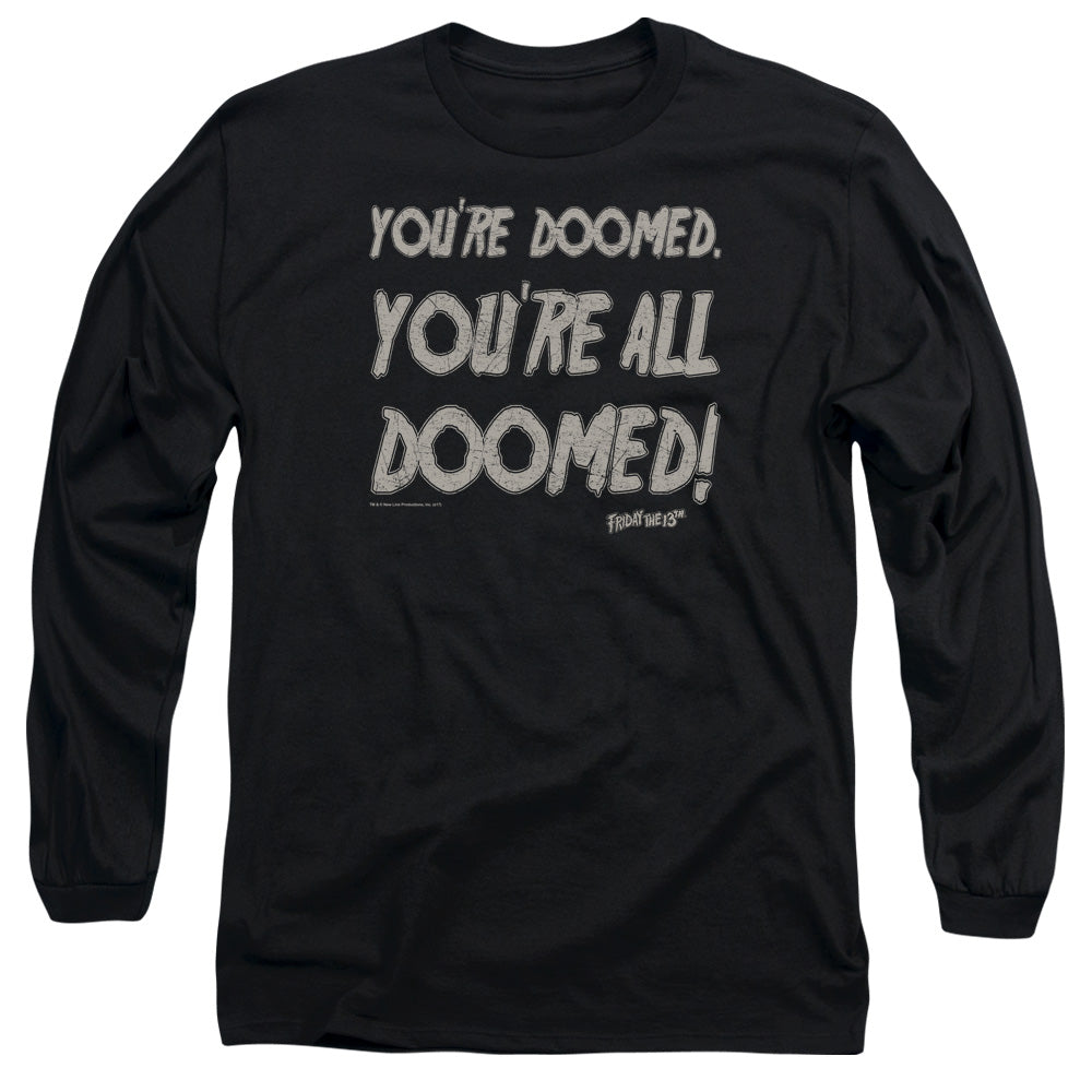 Friday The 13Th Doomed Mens Long Sleeve Shirt Black Officially Licensed Officially Licensed