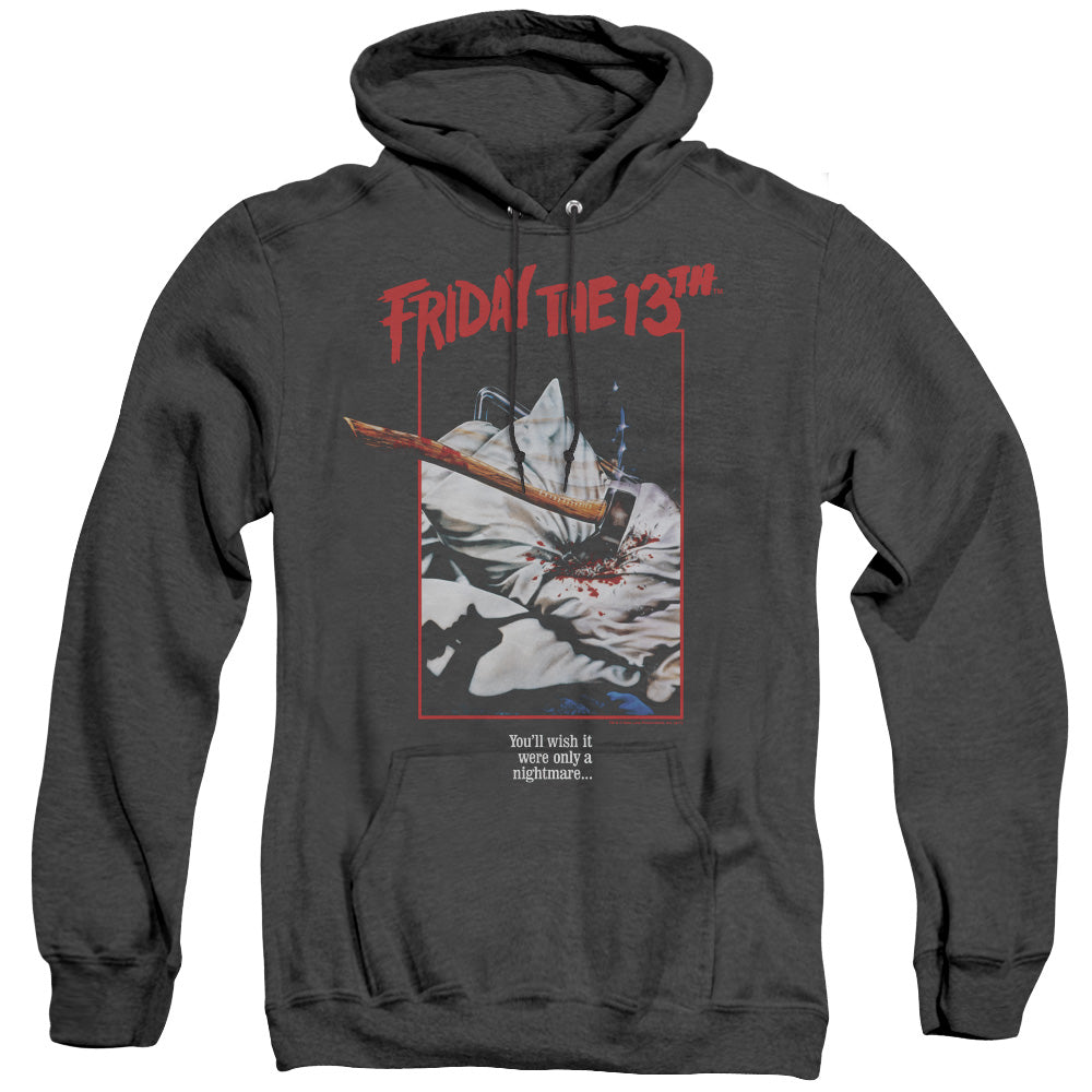 Friday The 13Th Axe Poster Heather Mens Hoodie Black Officially Licensed