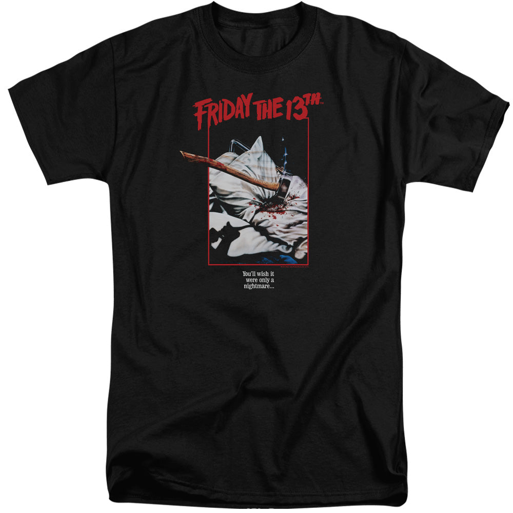 Friday The 13Th Axe Poster Mens Tall T Shirt Black Officially Licensed